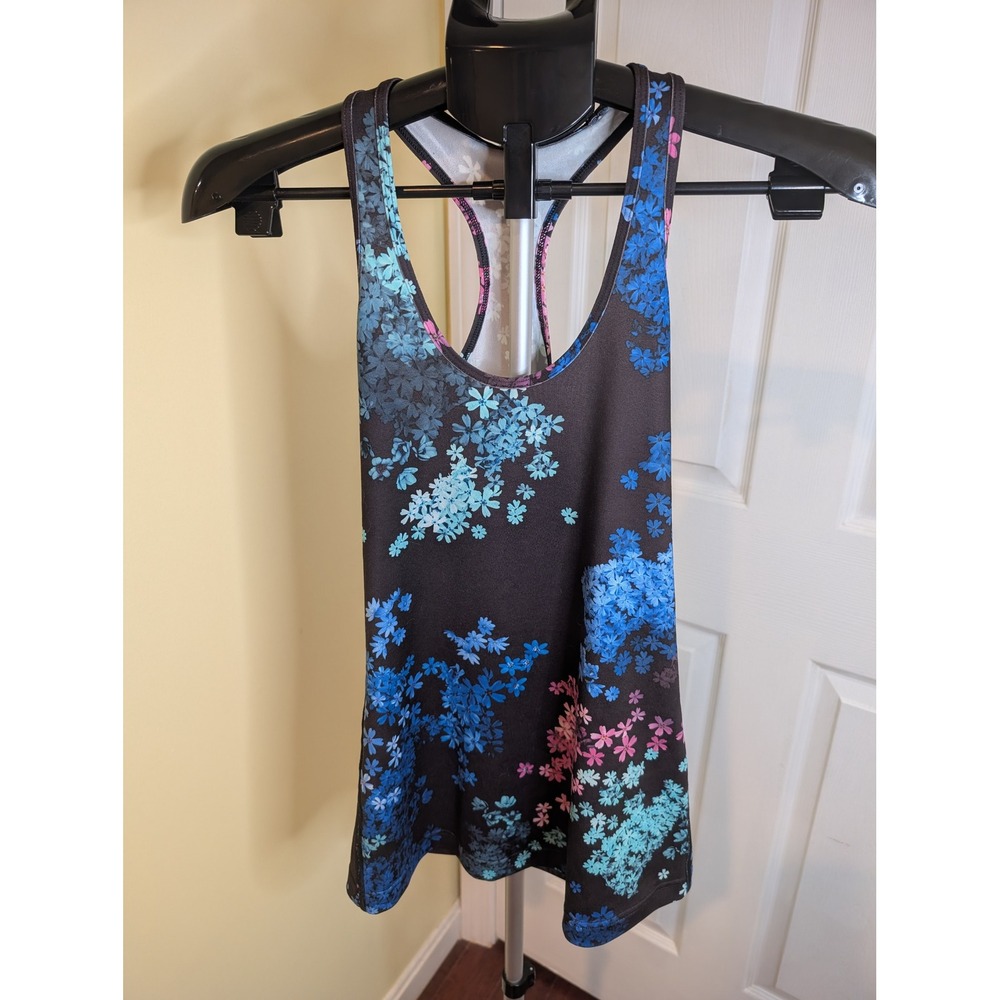 Lululemon Cool Racerback Tank Top Womens 4 Petal Pop Multi Scoop Neck Activewear